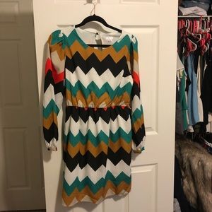 Long sleeve chevron dress